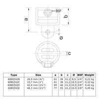 Buiskoppeling Huls t.b.v. scharnierstuk - zwart-D / 42,4 mm